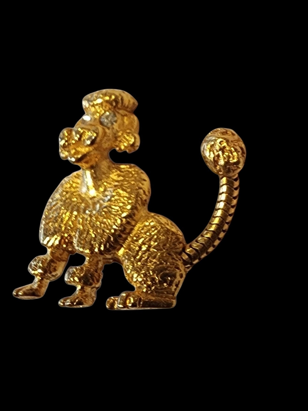 Gold Poodle Dog Brooch Pin - Classic Pet Accessory